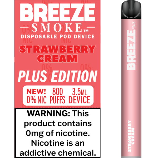 Breeze Plus Zero Strawberry Cream – Disposable Vape Flavors